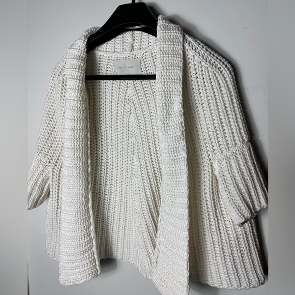 Brochu Walker Fida Handknit Shrug Cream Knit Women's Cardigan in Almond - Picture 13 of 15